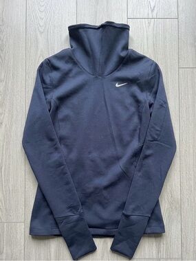 Nike Pro Therma-Fit Women's Navy Long-Sleeve Pullover Top